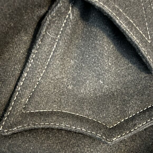 Vintage Esprit by campus Unisex black wool trench coat Lined made USA Small/38 - Picture 9 of 12